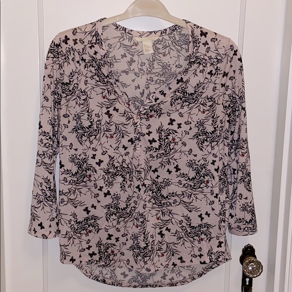 H&M | Butterfly V-neck Blouse - Picture 1 of 3
